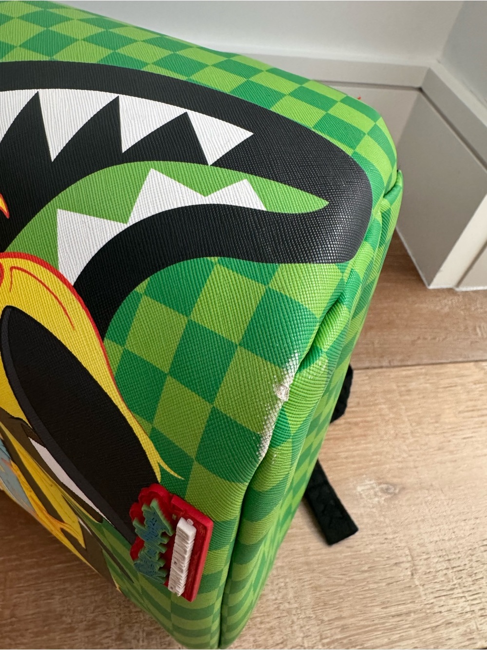 Sprayground x Rick and Morty “Fire Rick” backpack in green checker colorway - Picture 4 of 5